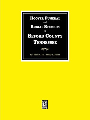 cover image of Hoover Funeral and Burial Records of Bedford County, Tennessee